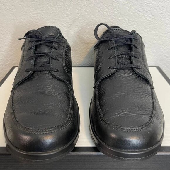MEPHISTO Janeiro Air Jet Black Leather Casual Comfort Oxford Shoes Men's 12 US - Picture 1 of 9